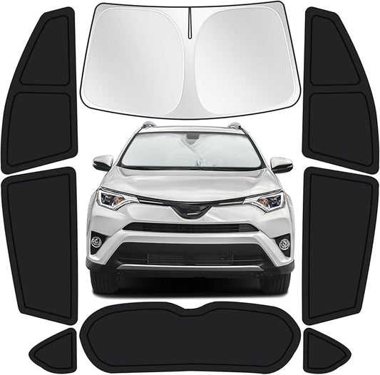for Toyota RAV4 2013-2018 Car Window Shades, 8pcs Privacy Sun Shade Set for Front Windshield Side and Rear Windows, Full Window Covers Keeps Vehicle Cool for Camping Napping