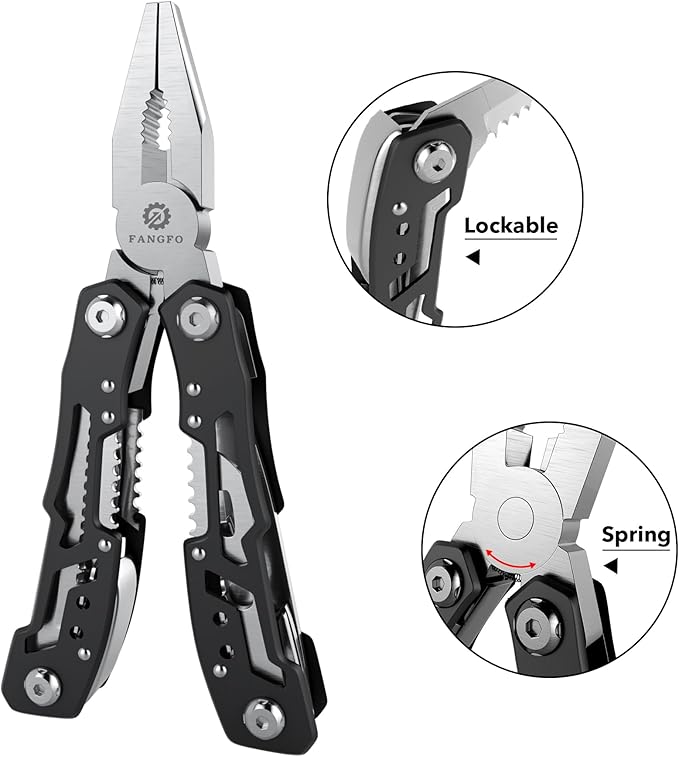 14-In-1 Multitool with Safety Locking, Professional Stainless Steel Multitool Pliers Pocket Knife, Bottle Opener, Screwdriver with Nylon Sheath ，Apply to Survival,Camping, Hunting and Hiking 6 Pcs