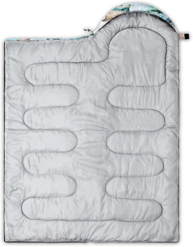 QOOMO Axolotl Cute Camping Sleeping Bags,3 Season Warm & Cool Weather,Lightweight,Waterproof Sleeping Bags for Adults & Kids,Traveling,and Outdoors