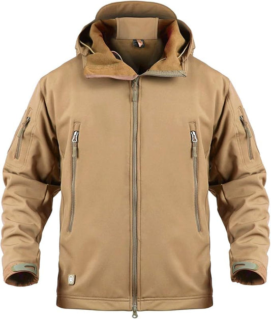 ReFire Gear Men's Army Special Ops Military Tactical Jacket Softshell Fleece Hooded Outdoor Coat