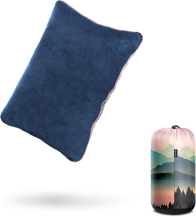 Camping Pillow,Supportive Compressible Travel Pillow Large Size Lightweight Camp Pillow with Storage Bag for Camping,Hiking,Backpacking,Airplane