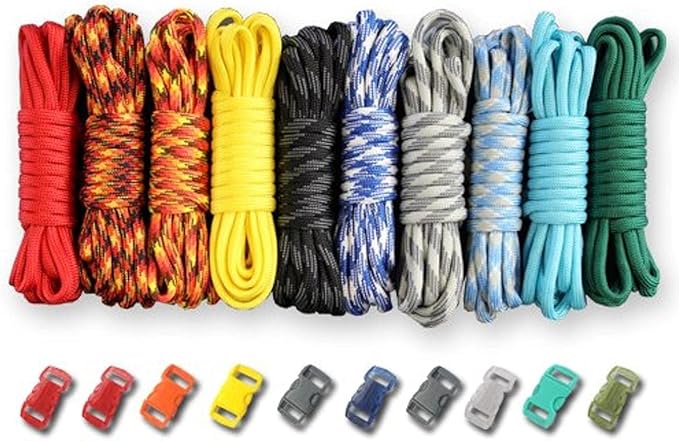 Paracord Planet 550lb Type III Paracord Combo Crafting Kits with Buckles