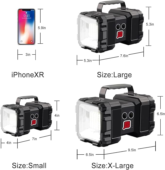 AlpsWolf Rechargeable Flashlight, LED Spotlight Flashlight 20000 Capacity 4000LM 25h Ultra-Long Standby 3+4 Lights Modes Ultra Bright Flashlight Waterproof with USB Output as a Power Bank