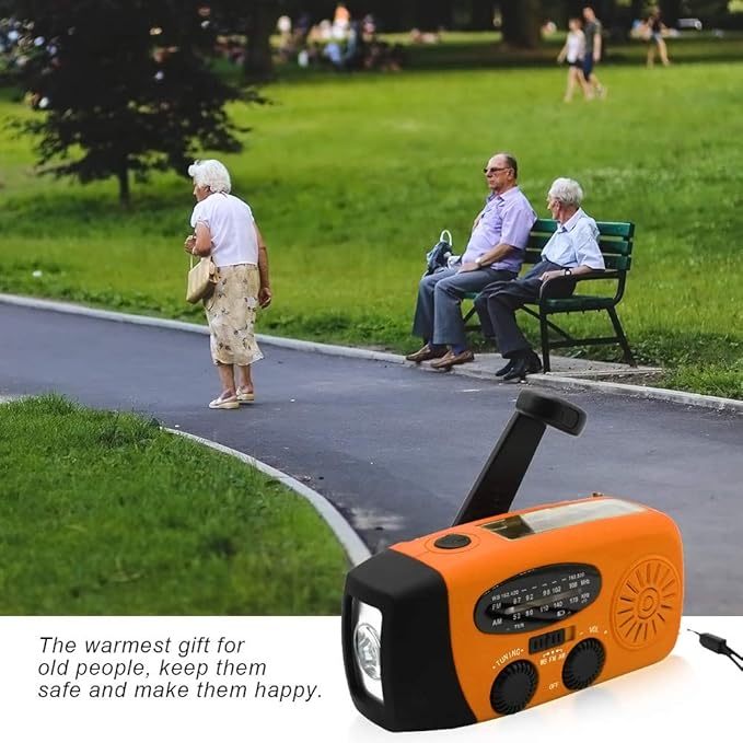 Portable Solar Emergency Weather Radio Upgrade Hand Crank AM/FM NOAA Survival Radio with 2000mAh Cellphone Charger LED Flashlight Battery Indicator for Home Camping Earthquake