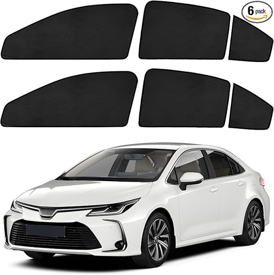 ZATOOTO Car Window Shades Custom Fit for Toyota Corolla 2019-2024 4-Pack Car Window Covers with 100% UV Protection and Total Blackout Privacy Heat Insulation for Family Travel Baby and Pet Safety