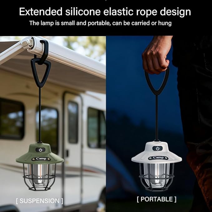 Camping Lights, Camping Lantern Rechargeable with 3 Brightness 4 Modes & SOS, 1200LM, Flashlight Lanterns for Power Outages Hiking Outdoor Home Emergency Hanging Tent Camping Lamp, Ice Shanty Lights