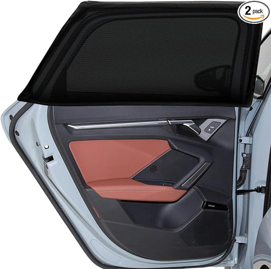Car Window Shades for Baby, EZTIME 2 Pack Stretch Mesh Car Sun Shade Baby for Rear Side Windows, UV & Privacy Protection, Ideal for Camping & Family, Fits Most Cars & SUVs(43"x20")
