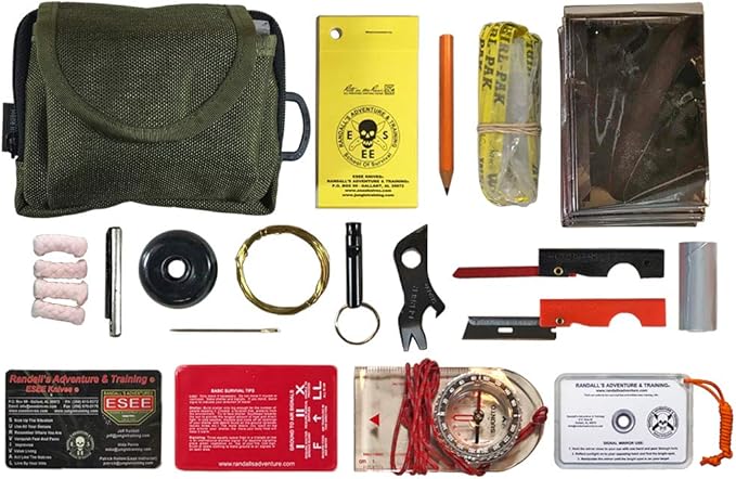 Esee Knives, Pocket Survival Kit, with Olive Drab Pouch, Size: 5.0" x 3.75" x 1.5"