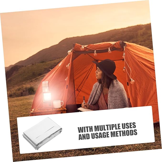 LIOOBO 4pcs Emergency Rescue Blanket Survival Thermal Insulation Foil Emergency Sheets Portable Outdoor Hiking Camping Warm Reflective Blanket 160x210cm