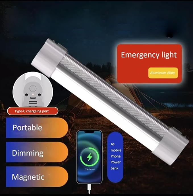 Rechargeable Work Light,5 Lighting Dimming Magnetic Light,Battery Powered Led Work Light for Car Repair, Camping, Emergency (LLQ20)