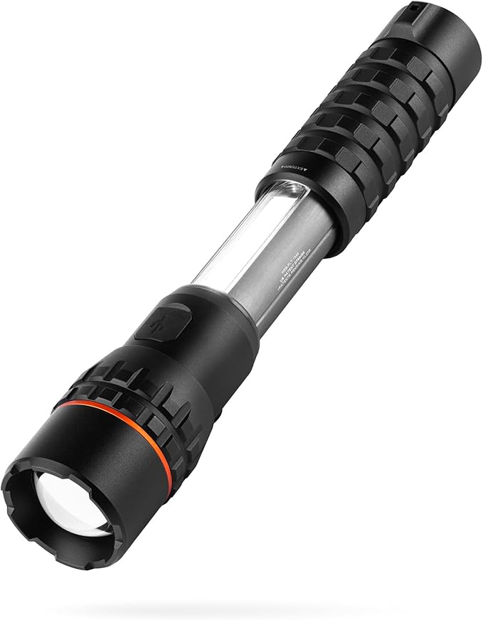 NEBO SLYDE KING Flashlight | High Lumens, Rechargeable COB Work Light & LED Flashlight, Waterproof, Magnetic Base, Great for Camping & Hunting, Includes Charging Cable