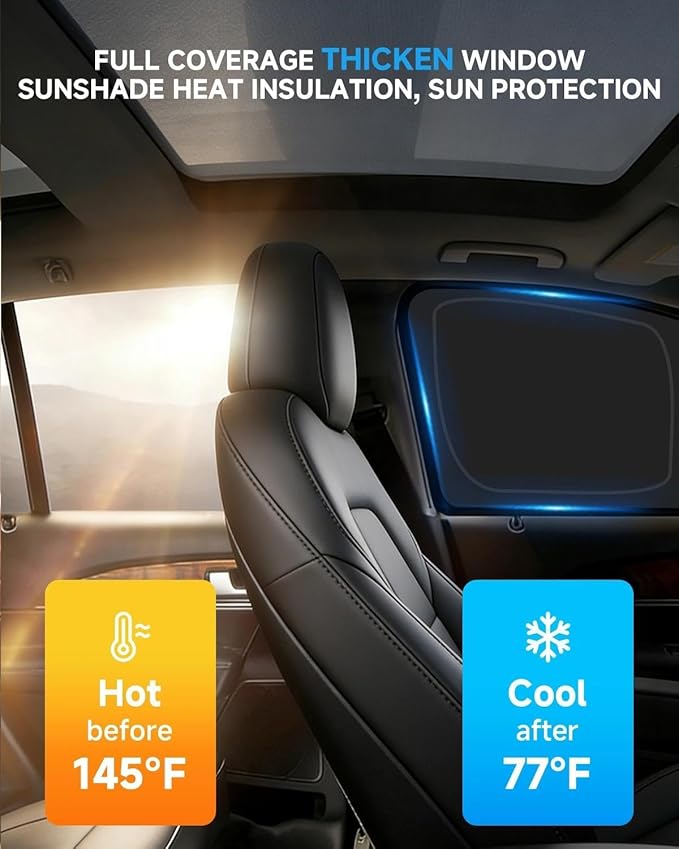6pcs Windshield Sun Shades for Ford F150 2015-2020，Accessories, Reflective Thicken Full Car Window Covers Sunshade for Windshield Side Rear, UV Block and Blackout Privacy for Camping Napping