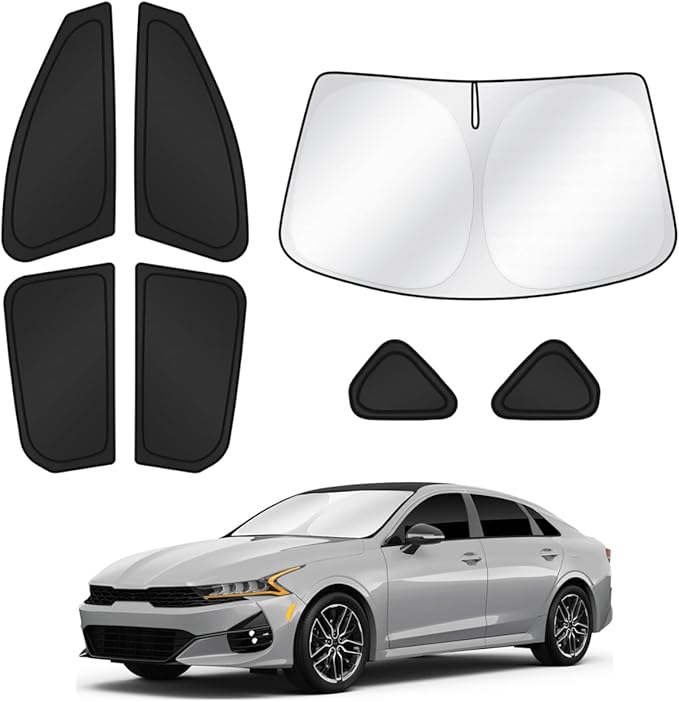 Canvcle Sunshades for 2025 2026 Kia K4 Accessories Windshield Sun Shade Side Rear Window Shade Cover Sun Visor Shield Privacy Protection for Camping Keep Vehicle Cool Black 7PCS