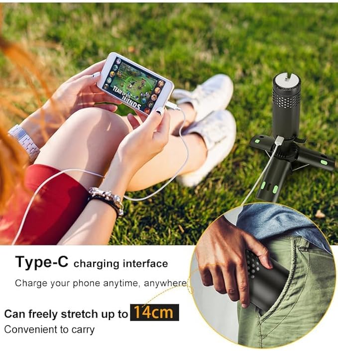 Camping Lights Rechargeable, Detachable Camping Lantern with Stand, Telescopic Waterproof Camp Lamp, Magnetic Work Hanging Light, LED Tent Flashlights for Emergency (Slate Gray Pro)