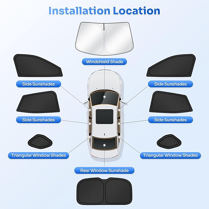 Canvcle Sunshades for 2024 2025 2026 Chevrolet/Chevy Trax Accessories Windshield Sun Shade Side Rear Window Shade Cover Sun Visor Shield Privacy Protection for Camping Keep Vehicle Cool Black 8PCS