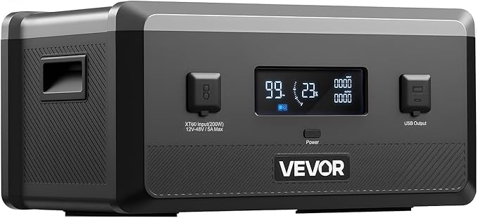 VEVOR Extra Battery for Portable Power Station, 2160Wh LiFePO4 Extra Expansion Battery with 3 Output Ports for Home Use, Outdoor Camping, Road Trips, RVs, Emergencies
