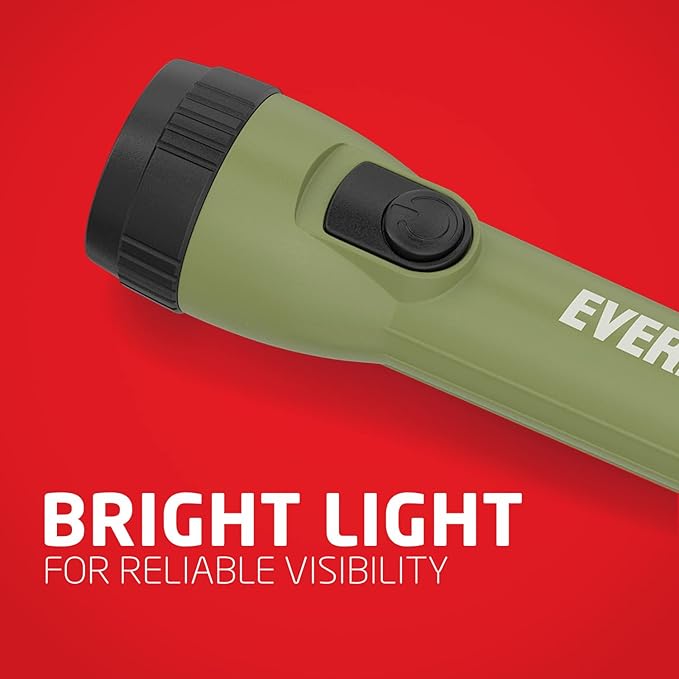 Eveready LED Flashlight Bright Reliable Flashlights for General Purpose, Great for Camping, Car, Emergency Storm Power Outage Handheld Flashlight (Batteries Included)