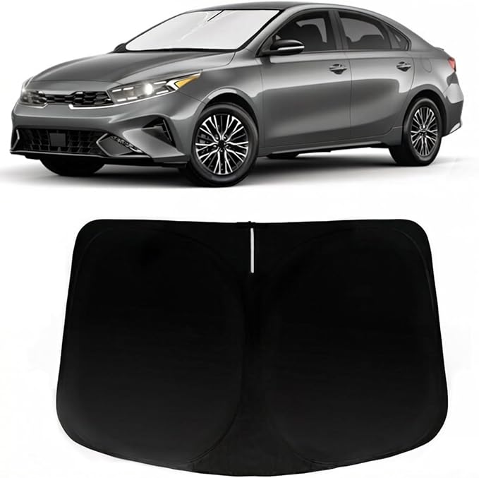 Windshield Sun Shade for Kia Forte 2019-2024, Car Front Window Sunshade with 240T Sun Visor Protector Blocks UV Rays Heat Sun Shield Accessories