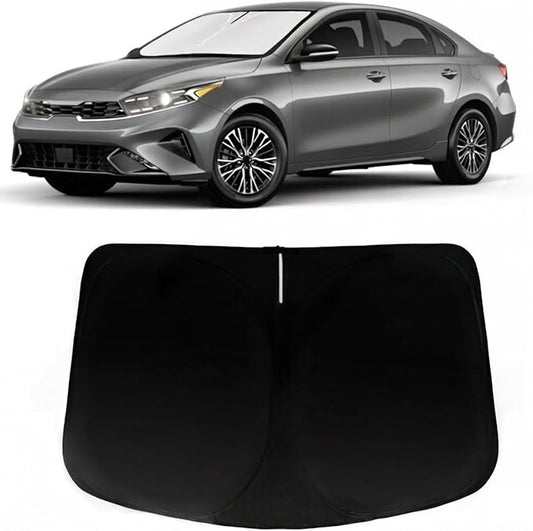 Windshield Sun Shade for Kia Forte 2019-2024, Car Front Window Sunshade with 240T Sun Visor Protector Blocks UV Rays Heat Sun Shield Accessories