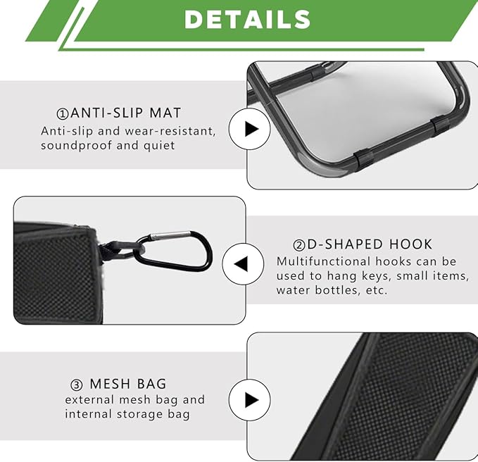 2-in-1 Collapsible Camping Stool & Sling Bag / 220LB Load Capacity Folding Portable Fishing Stool/Collapsible Stool for Camping, Hiking, Fishing, Gardening & Beach Outdoor Activities