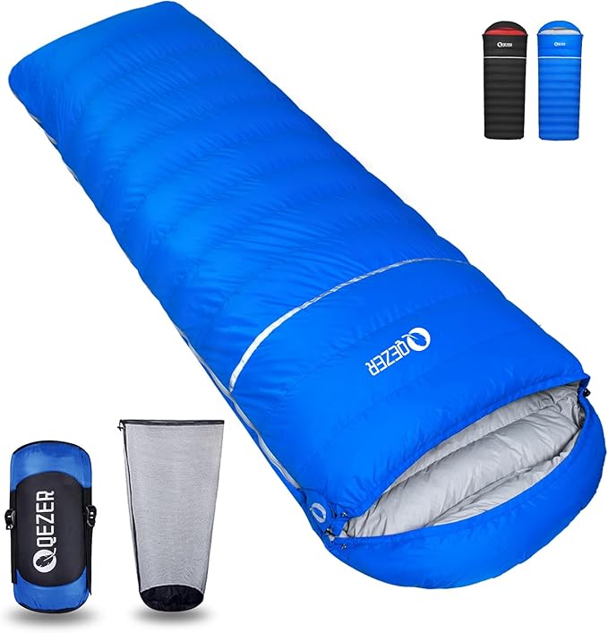 Down Sleeping Bag for Adults, 600 Fill Power, Ultralight & Compact with Compression Sack for Backpacking, Camping, Hiking