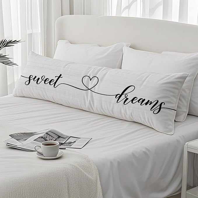 Sweet Dreams 20x54 Body Pillow Cover, Master Bedroom Decor, Farmhouse Decor, Best Wedding Gifts for Couples Decorative Long Body Pillow Cases for Bed Couch