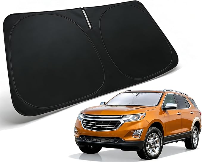 Windshield Sun Shade for 2018-2024 Chevrolet Chevy Equinox, Car Front Window Sunshade with 240T Sun Visor Protector Blocks UV Rays Heat Sun Shield Accessories