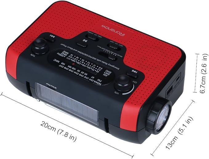 2300mAh Solar Hand Crank Emergency AM/FM/SW/NOAA Radio, Real NOAA Alert Weather Radio with SOS Alarm, TF Card Speaker, LED Flashlight & Reading Lamp, Phone Charger for Camping, Emergency
