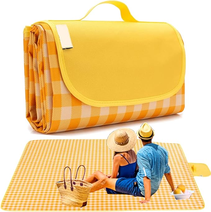 LRUUIDDE Extra Large 80"x 80" Beach Blanket, Outdoor Picnic Blankets, Waterproof Sandproof Portable Blankets, Foldable and Lightweight for Spring Summer Camping, Beach, Park