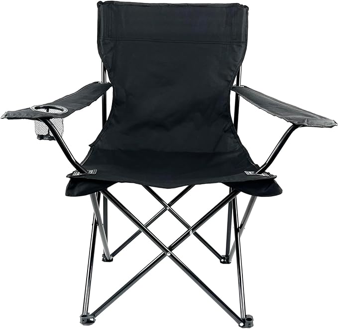 Folding Portable Outdoor Camping Chair[Large] (Black)