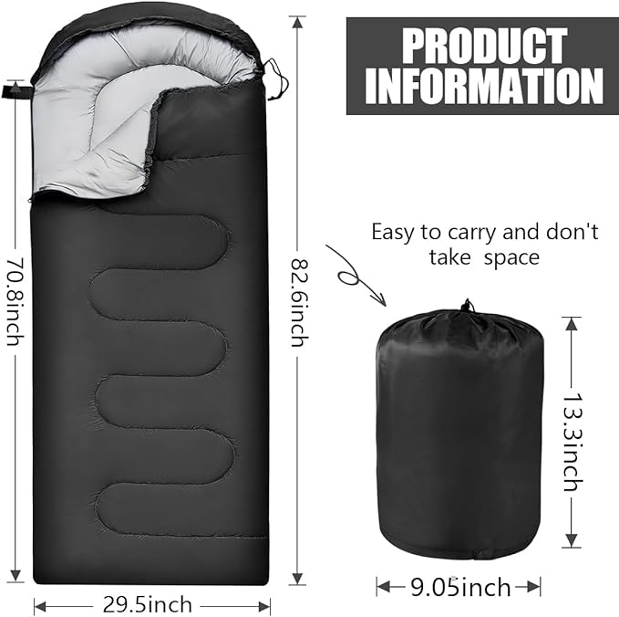 OBTANIM Sleeping Bags Portable Waterproof Camping Sleeping Bag for Adults Kids 4 Seasons Cold Weather or Warm Backpacking Hiking Travel Indoor Outdoor Use