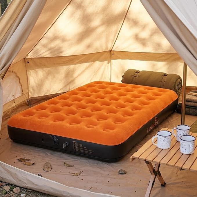 Luxchoice Air Mattress with Built-in USB Rechargeable Pump Camping Inflatable Mattress Portable Blow up Mattress Air Bed Guest Bed for Home Outdoors Hiking Travel