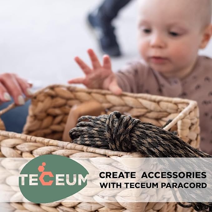 TECEUM Reflective Paracord Rope 1000 – 1000ft/200ft/100ft/50ft – 40+ Colors – Glow in The Dark – para Cord – Utility Rope for Survival, Hunting & Camping Gear – Nylon String, Camping Rope, Tent Cord