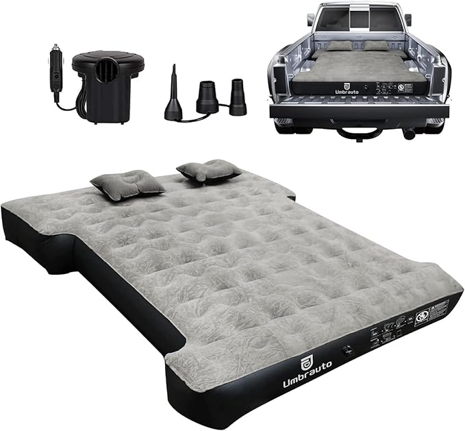 Umbrauto Air Mattress for 5-5.8 ft Full-Size Short Beds, Inflatable Truck Tent Airbed with Pump, Pickup Camper Air Bed for Camping