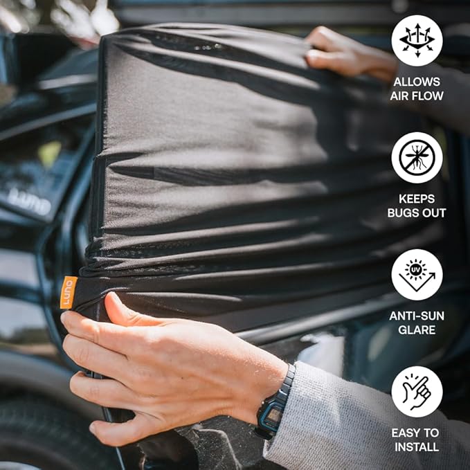 LUNO Medium Car Window Screens (2 Pack) - Universally Compatible with Bronco Sport, Tesla 3, Ford Scape, Subaru Crosstrek, Subaru Outback, Cherokee, VW Tiguan, Toyota Prius & More