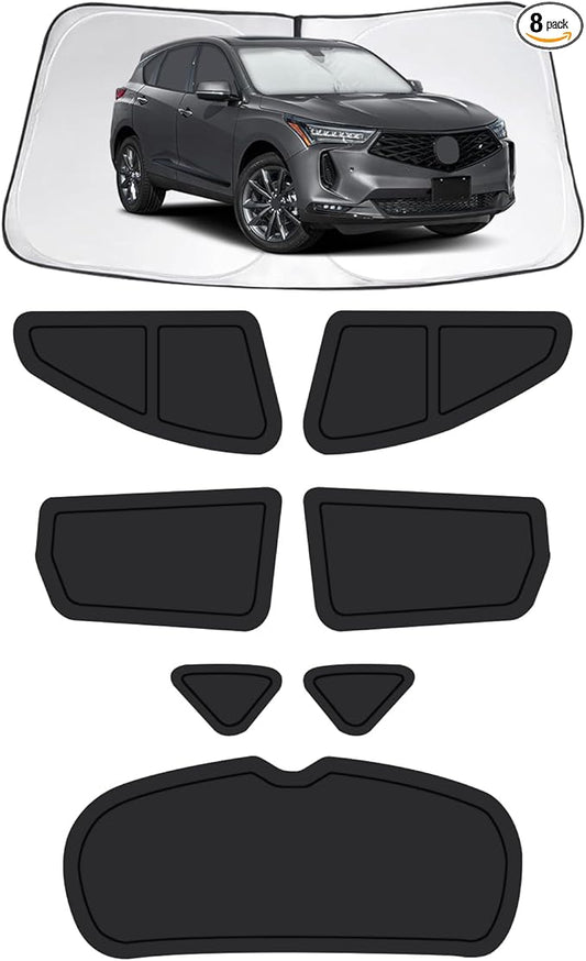 Car Window Shades for Acura RDX 2019-2026, Full Car Window Covers for Privacy, Sunshades for RDX Front Rear Windshield Side Windows to Block UV and Protect Privacy(8pcs)