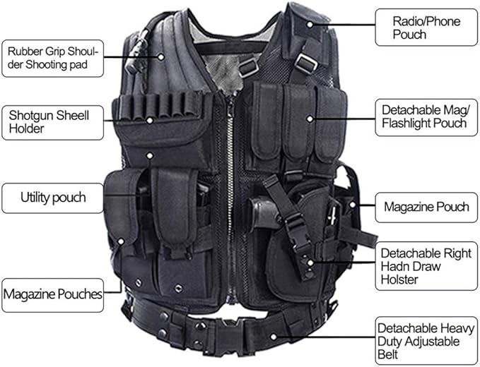 vAv YAKEDA Tactical Vest Outdoor Ultra-Light Breathable Training Airsoft Vest Adjustable for Adults