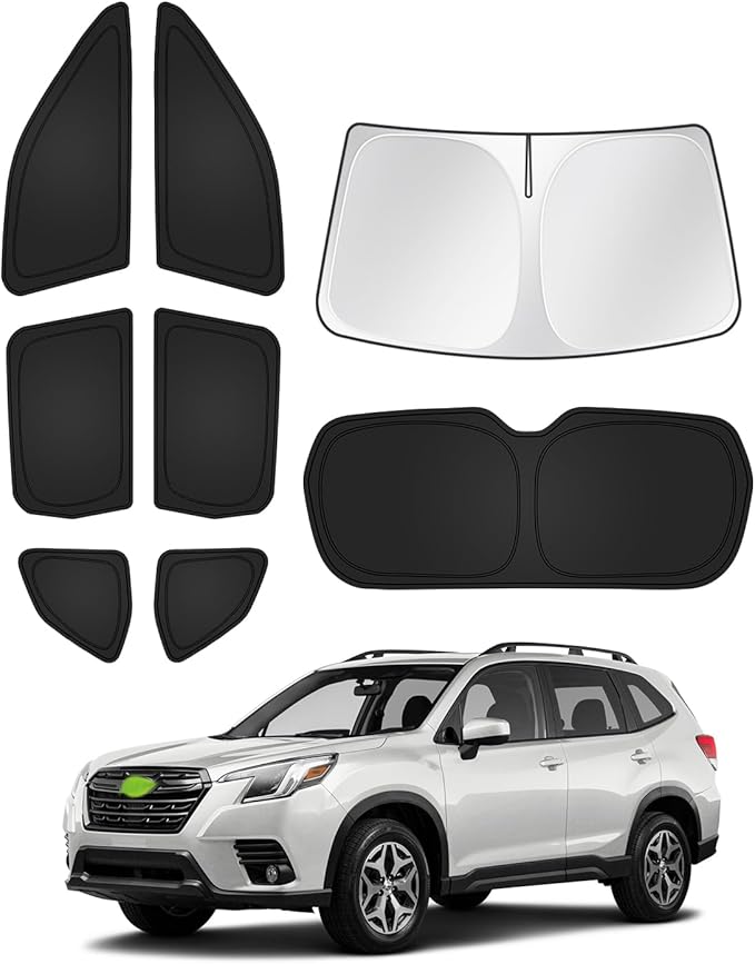 Canvcle Sunshades for 2025 2026 Subaru Forester Accessories Windshield Sun Shade Side Rear Window Shade Cover Sun Visor Shield Privacy Protection Keep Vehicle Cool Black 8PCS