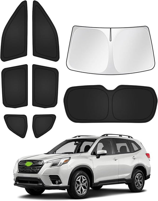 Canvcle Sunshades for 2025 2026 Subaru Forester Accessories Windshield Sun Shade Side Rear Window Shade Cover Sun Visor Shield Privacy Protection Keep Vehicle Cool Black 8PCS