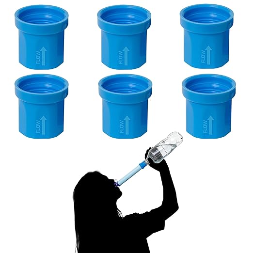 6 Pcs Water Filter Coupling Compatible with LifeStraw, Easy Drinking & Sharing, Unique Thread Fits 28mm Water Bottles & Bags, Portable Adapter Kit for Water Filtration System, Hiking Gear