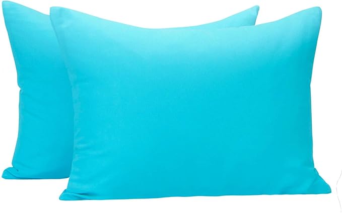 NTBAY Zippered Toddler Pillowcases Set of 2, 100% Brushed Microfiber 13x18 Pillowcases, Super Soft and Cozy Travel Kids Nursery Pillow Cases, 13x18 Inches, Blue