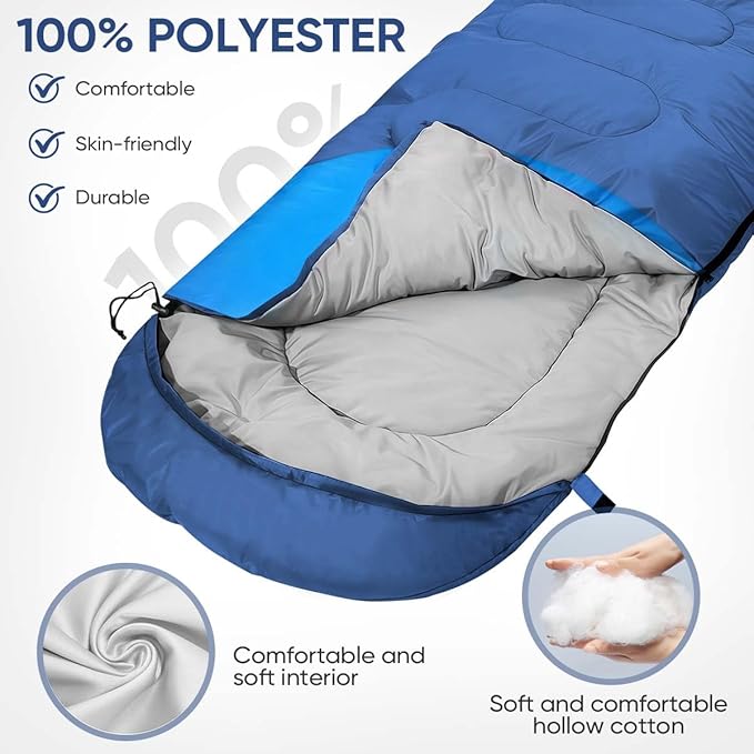 OBTANIM Sleeping Bags Portable Waterproof Camping Sleeping Bag for Adults Kids 4 Seasons Cold Weather or Warm Backpacking Hiking Travel Indoor Outdoor Use