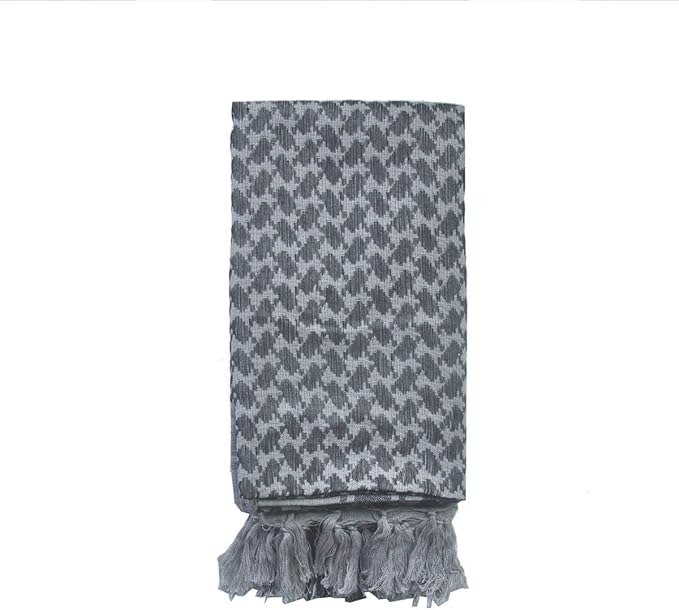 Explore Land Cotton Shemagh Keffiyeh Tactical Desert Scarf Neck Head Wrap with Tassel for Men Women