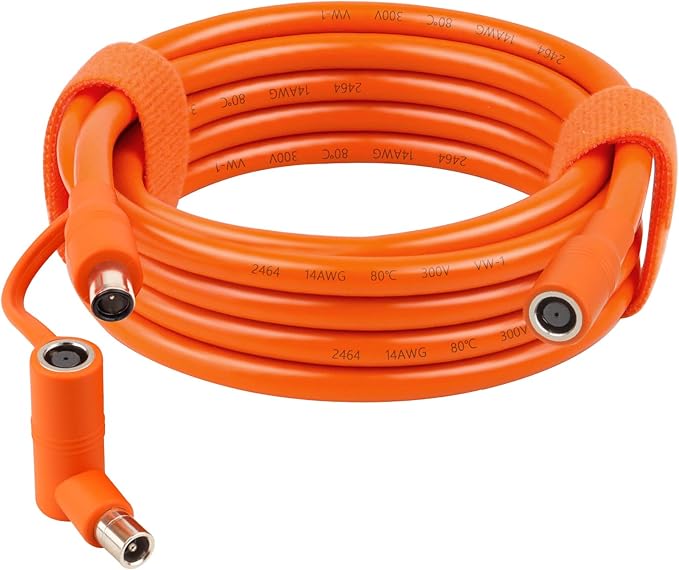 MOOKEERF 14AWG DC 8mm Extension Cable for Solar Panel 15FT,DC7909 Solar Panel Cable Female to Male with DC8020 Male Adapter Compatible with Aker,GZ Yeti,BLUETT,Jackery Portable Power Station - 15 Foot