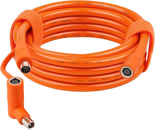 MOOKEERF 14AWG DC 8mm Extension Cable for Solar Panel 15FT,DC7909 Solar Panel Cable Female to Male with DC8020 Male Adapter Compatible with Aker,GZ Yeti,BLUETT,Jackery Portable Power Station - 15 Foot