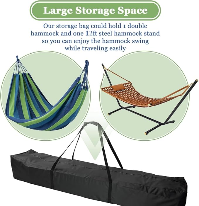 Hammock Storage Bag, Waterproof Heavy Duty Hammock Cover Portable Hammocks Stand Carrying Bag - 62"L x 10"W x 10"H