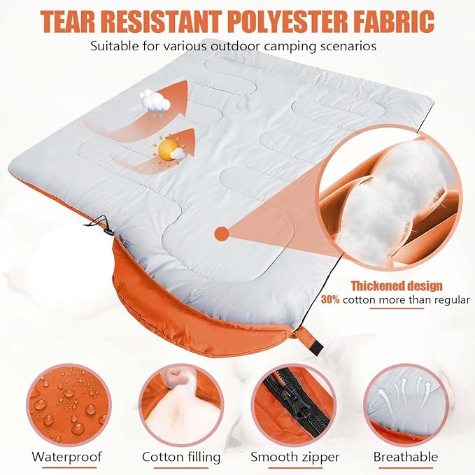 OBTANIM Sleeping Bags Portable Waterproof Camping Sleeping Bag for Adults Kids 4 Seasons Cold Weather or Warm Backpacking Hiking Travel Indoor Outdoor Use