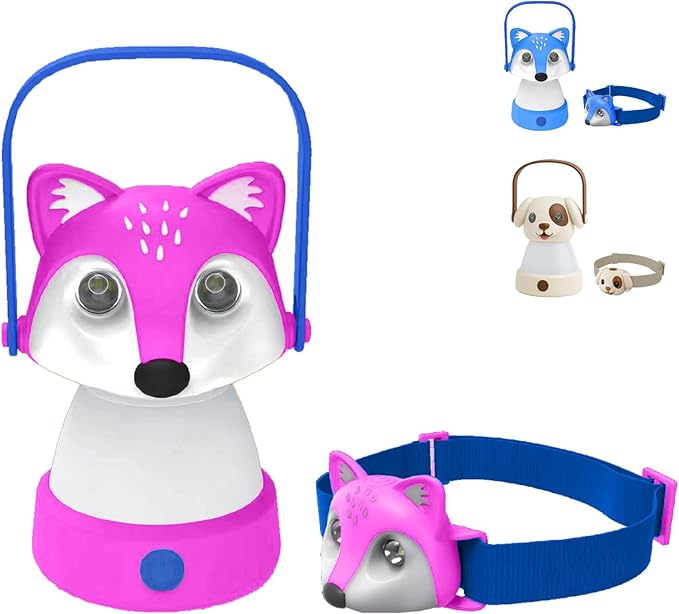 Kids Camping Essentials – LED Kids Lantern and Rechargeable Kids Headlamp Set | Multiple Purposes Kids Nightlight/Flashlight Toys –Holiday, Halloween N Birthday Gifts for Toddlers