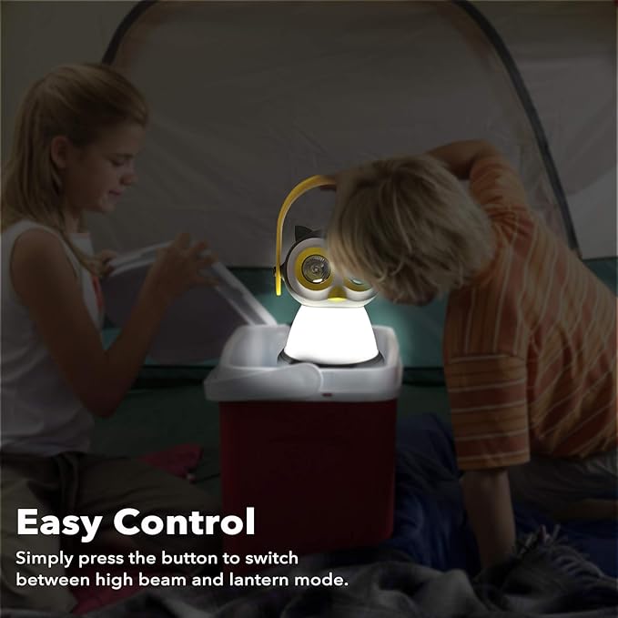 Outdoor Equipment LED Camping Lantern & Headlamp Set for Kids, FANT.LUX Battery Powered Night Light for Emergency, Hurricane, Lightweight Tent Lamp for Children (Owl Set)