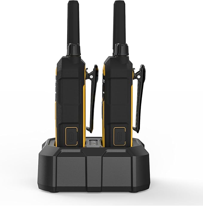 Retevis RB48 Heavy Duty Walkie Talkies, Waterproof Two Way Radio, Advanced Triple Proof & Floating, 2000 mAh, Emergency, 2 Way Radio Long Range for Job Site (4 Pack) Yellow